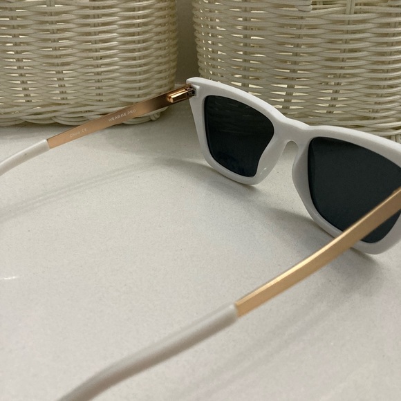 WearMe Pro (WMP) White and Gold Cat Eye Sunglasses - Picture 6 of 13
